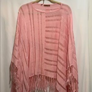 PONCHO PINK OSZ FRINGE